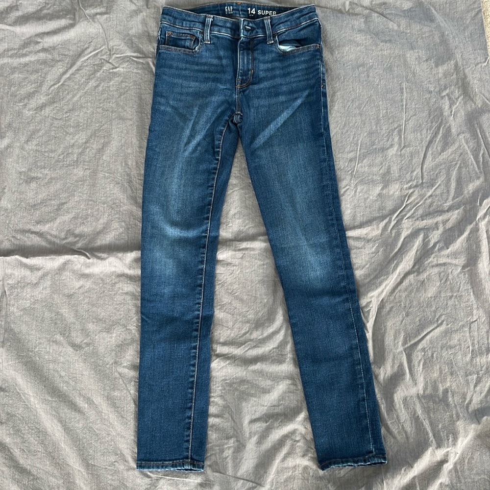 EUC GAP Kids Super Skinny jeans, 14 SLIM, adjustable waistband.